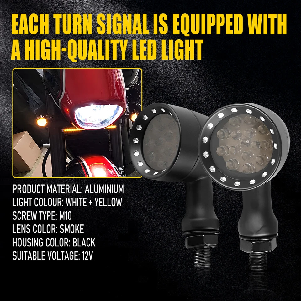 Para Suzuki Boulevard S40 C50 M50 M90 Intermitente LED Señal de giro Luz trasera Humo 4x Foto 4 de 4