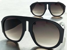 OVERSIZED EXAGGERATED VINTAGE RETRO Style SUNGLASSES Super Thick XL Black Frame