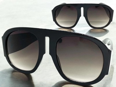 OVERSIZED EXAGGERATED VINTAGE RETRO Style SUNGLASSES Super Thick XL Black Frame