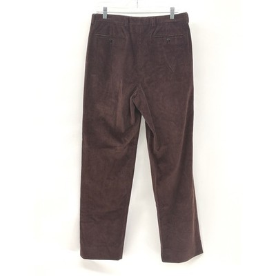 New Burberry London Pants Corduroy Pleated Men Size 34 x 33 Dark