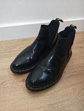 Stivali Dr. Martens Bianca Chelsea neri pelle liscia a punta UK 5 donna