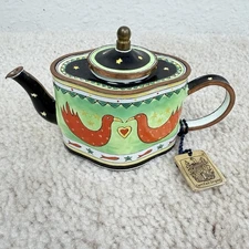 Trade Plus Aid Charlotte di Vita Love Birds II Miniature Enamel Teapot Maddicot