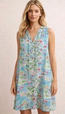 Stitch By Chenault Dress Size XL V Neck Floral/Animal Print Rayon