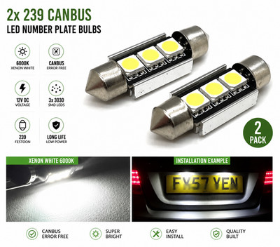 Paar 36 mm Canbus fehlerfrei Festoon Xenon weiß 3 SMD LED-Lampen Beleuchtung Teil