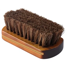 1Pcs Professional Wooden Handle Horsehair Bristles Hair Brush Leather Boot Sh...