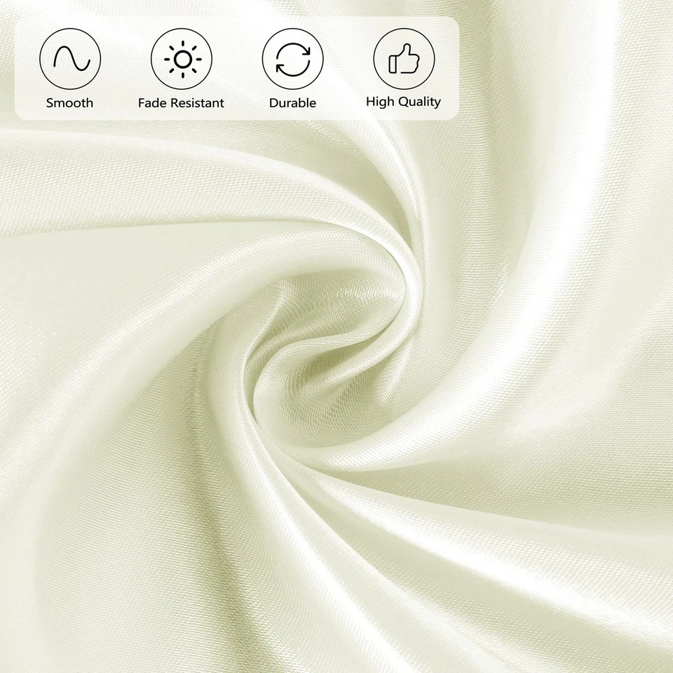 Manteles redondos de satén de 120 pulgadas con recubrimiento de marfil cubierta de mesa redonda de satén Brig... Foto 4 de 4