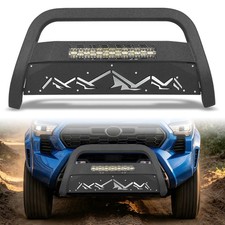 3 Bull Bar Push Bumper Grille Guard For 2024-2026 Tacoma 4th Gen Wlight Steel 3 Bull Bar Push Bumper Grille Guard For 2024-2026 Tacoma 4th Gen Wlight Steel