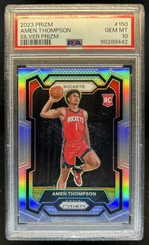2023-24 Panini Prizm Amen Thompson RC Prizm Silver Rookie #150 Rockets PSA 10