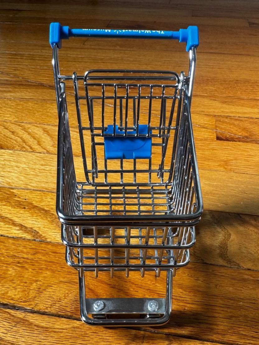 The Walmart Museum Mini Metal Shopping Cart With Blue Kids Seat