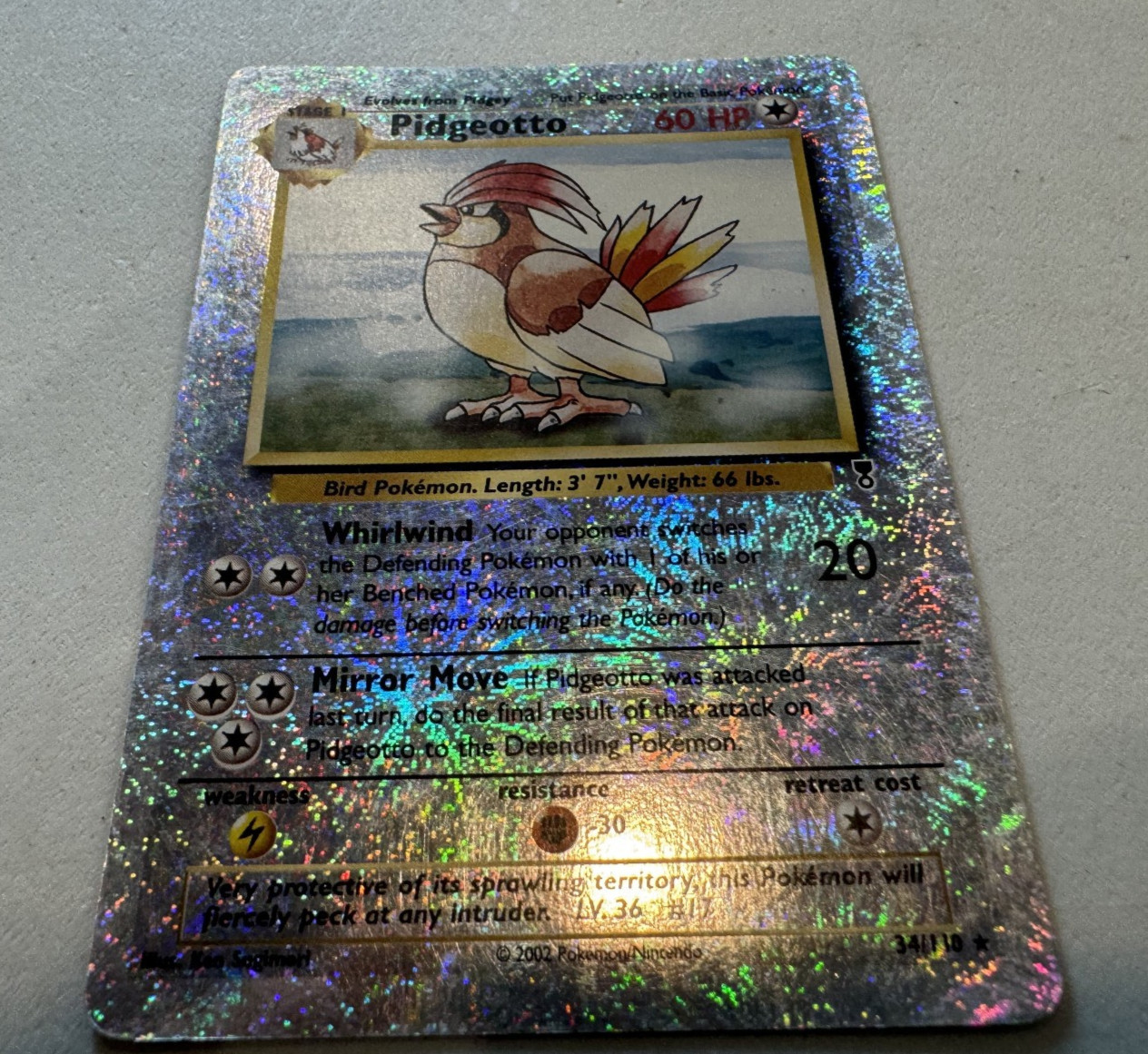 Pokemon Card Pidgeotto Pokemon TCG Legendary Collection 34/110 Reverse Holo