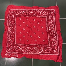 Vintage Bandanna Red Classic Paisley All Cotton Paris Accessories Made In USA