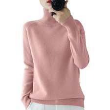 Turtleneck Cashmere Sweater Women Jumpers Long Sleeve Thick Pullover Korean Kni