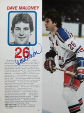 Dave Maloney - NY Rangers - Autographed SI Magazine Page w/ COA 6/10/1978
