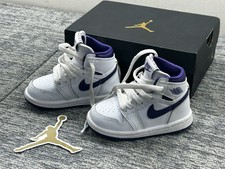 Nike Air Jordan 1 Retro High OG TD 'Court Purple' CU0450-151 Toddler Size 5C