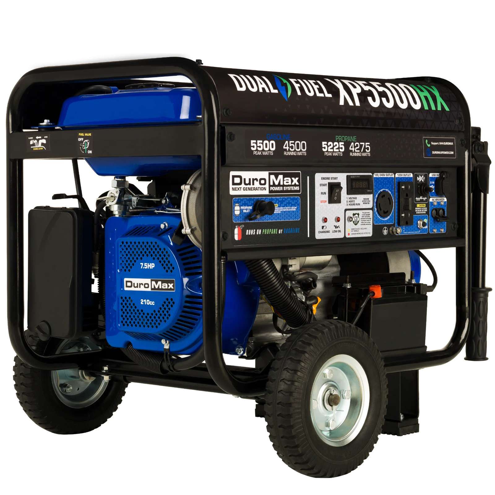 DuroMax XP5500HX 5,500 Watt Portable Dual Fuel Gas Propane C