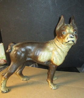 Vintage CAST IRON DOORSTOP HUBLEY? Boston Terrier Dog X115 PA