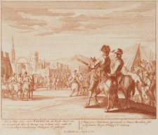 P. SCHENK (1660-1718), Herzog v. Orleans, Valencia, 1707, um 1712, Kupferstich