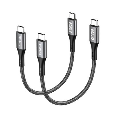 USB C Kabel 0.3m, 2er-Pack, 240W PD 3.1, Schnellladekabel, Nylon, kompatibel ...