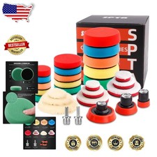 29pc Drill Polishing Pad Set - Auto Detail Buffing, Waxing, Sealing