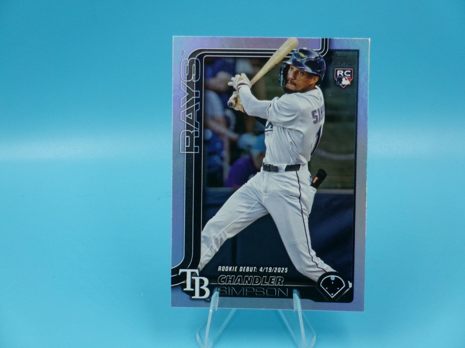 2025 Topps Update Chandler Simpson Debut Rainbow Foil RC Tampa Bay Rays US349