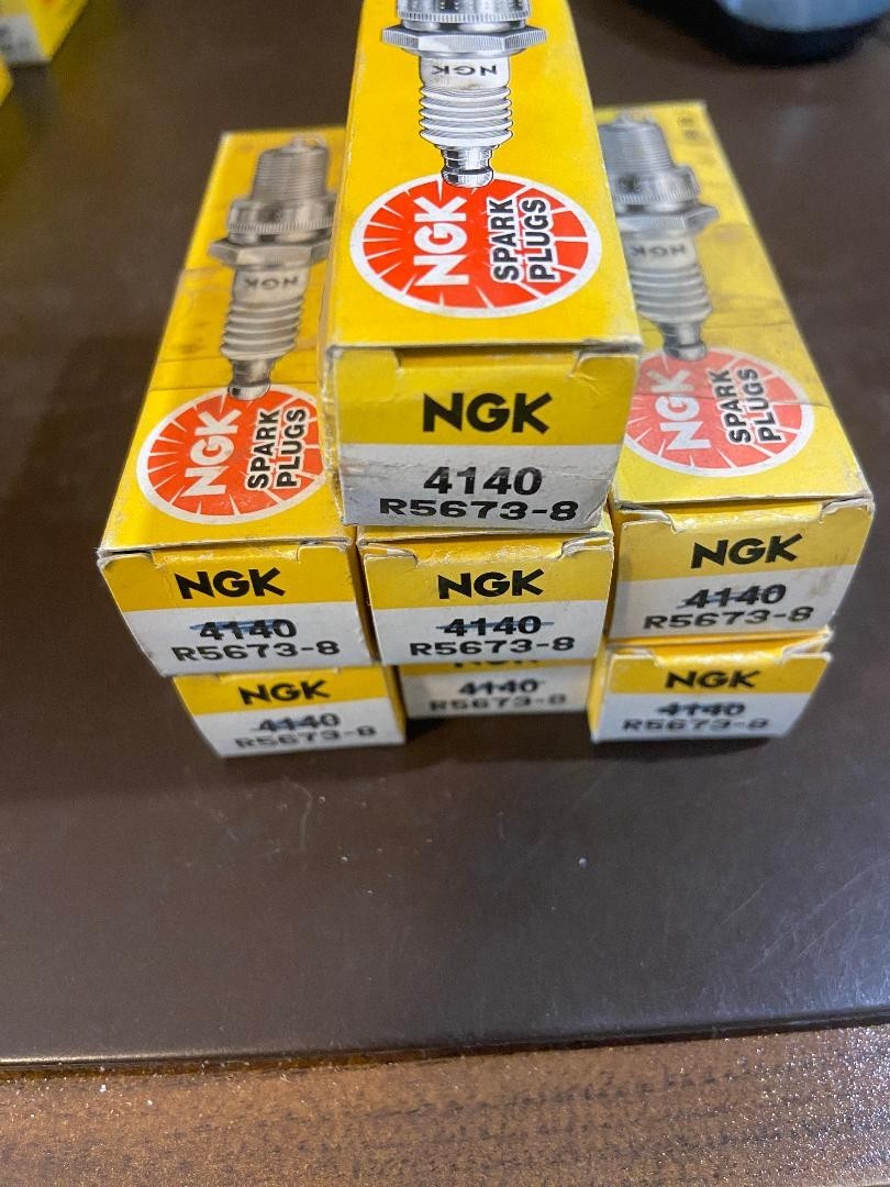 7 NEW NGK 4140  R5673-8  Nickel 14mm V-Power Racing Series Spark Plugs