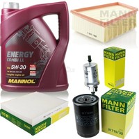 MANN-FILTER Inspektionspaket Mannol 5L Energy Combi Ll 5W-30 FüR Skoda Fabia I