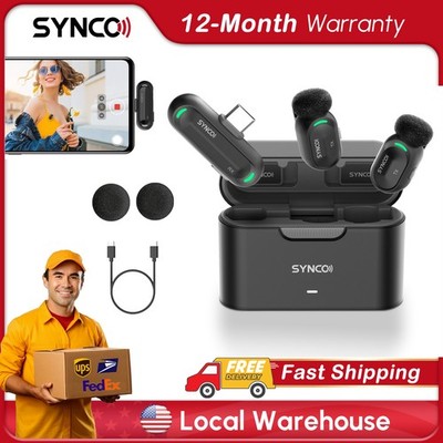 SYNCO Mini Wireless Microphone with AI Noise Cancellation Type-C For Phone Vlog