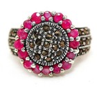 Swiss Marcasite 925 Solid Sterling Silver Ring Jewelry Sz 6 PC13-7 — photo 1