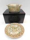 19th  Chinese Famille Rose Reticulated Chestnut Basket Stand Qing Porcelain