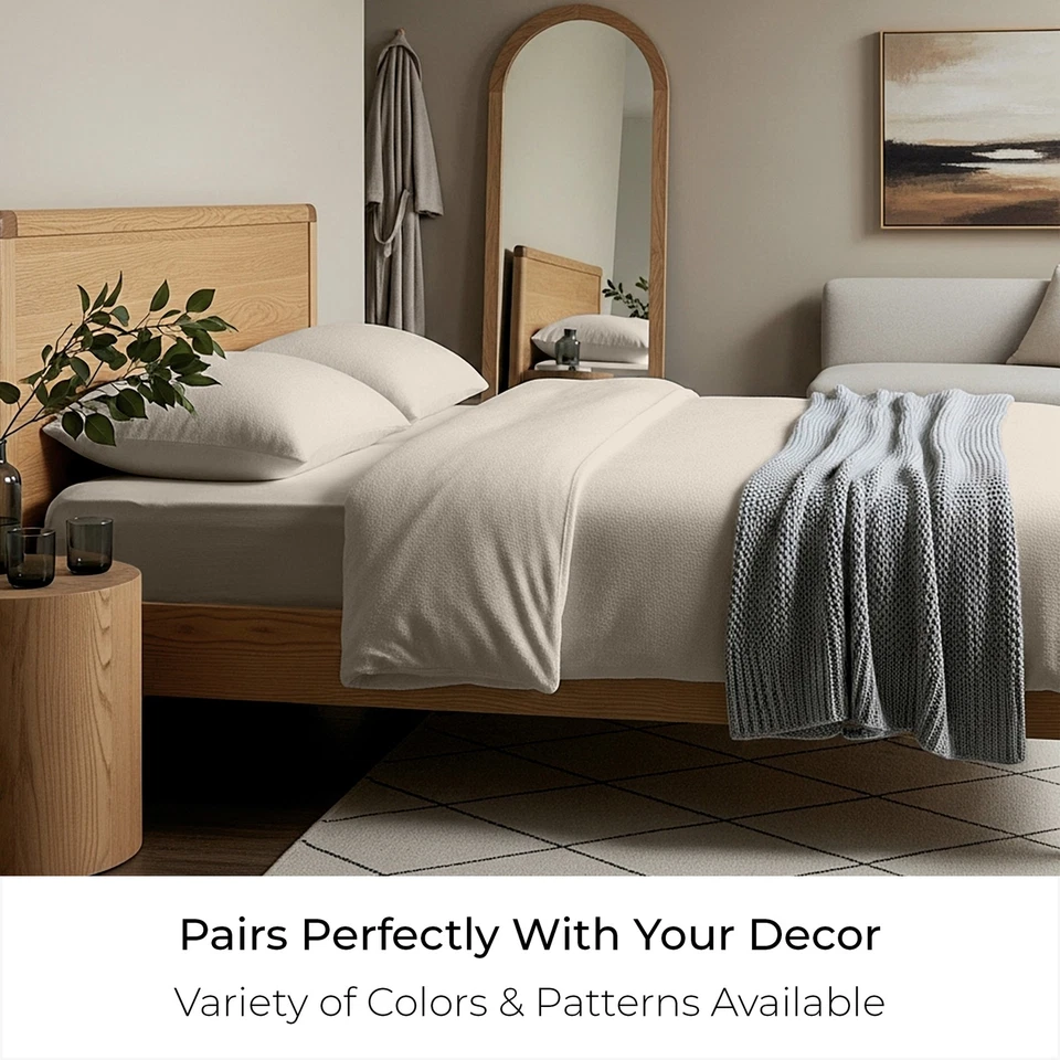 Комплект простыней Mellanni из 100% хлопковой фланели с глубокими карманами, дышащие и теплые 160 GSM - Изображение 2 из 4