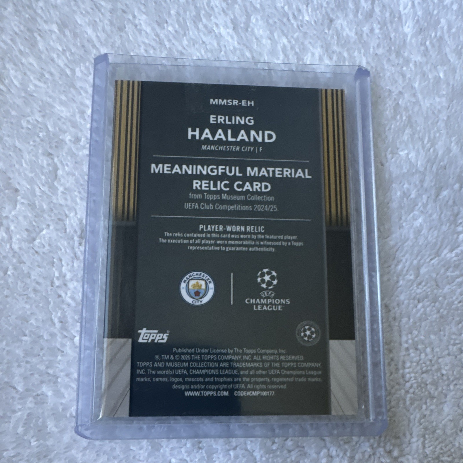 Topps Museum Collection 2024/25 Erling Haaland Man City UCL Relic MMSR-EH /199 view 2