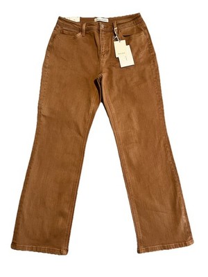 Flying Monkey Jeans Womens Size 29P Brown Mid Rise Straight Denim Pants NWT