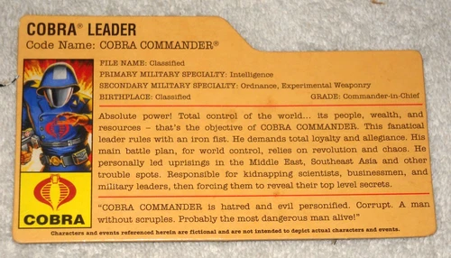 2007 Cobra Commander (Cobra Battle Pack) - GI Joe file card (modern)