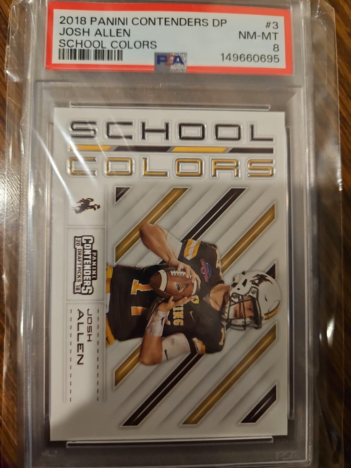2018 Panini Contenders Draft Picks School Colors Josh Allen Psa 8 view 2