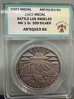 M6 Metals Battle Los Angeles 1 oz .999 Fine Antiqued Silver Round Fast Shipping