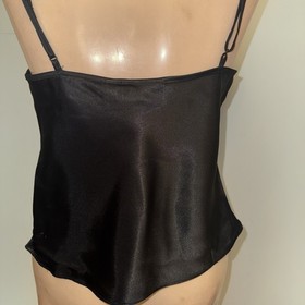 Victorias Secret Black Lace Camisole Cami Gold Label Satin Whimsical Princess SM