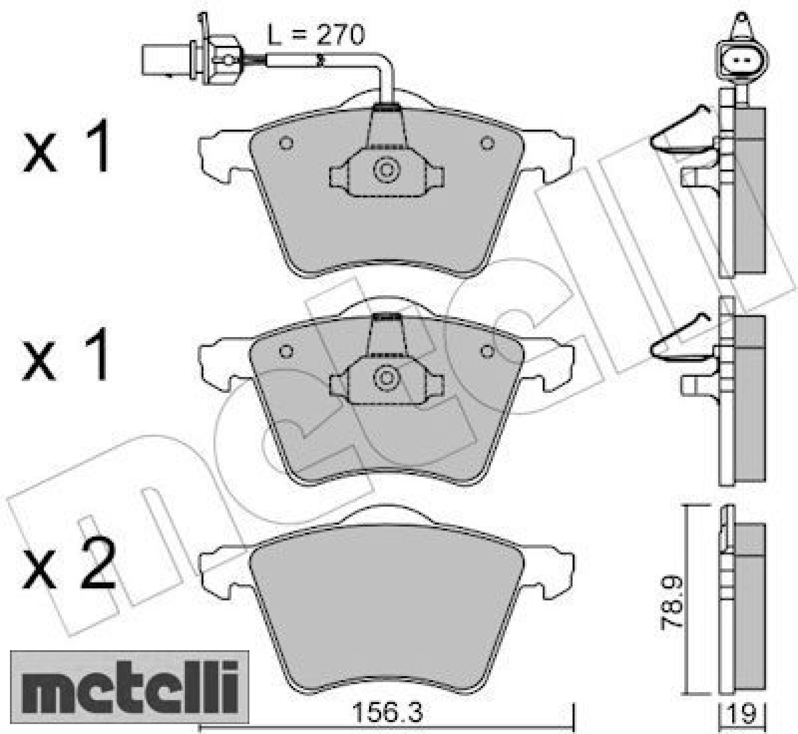 metelli 22-0550-0 Bremsbelagsatz für Scheibenbremse Bremsbelagsatz