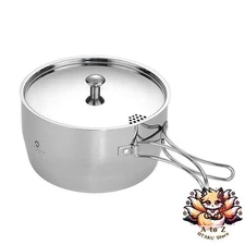 NEW CAMPING MOON Camping Outdoor Use Saucepan Stainless Steel Aluminum All-Ply