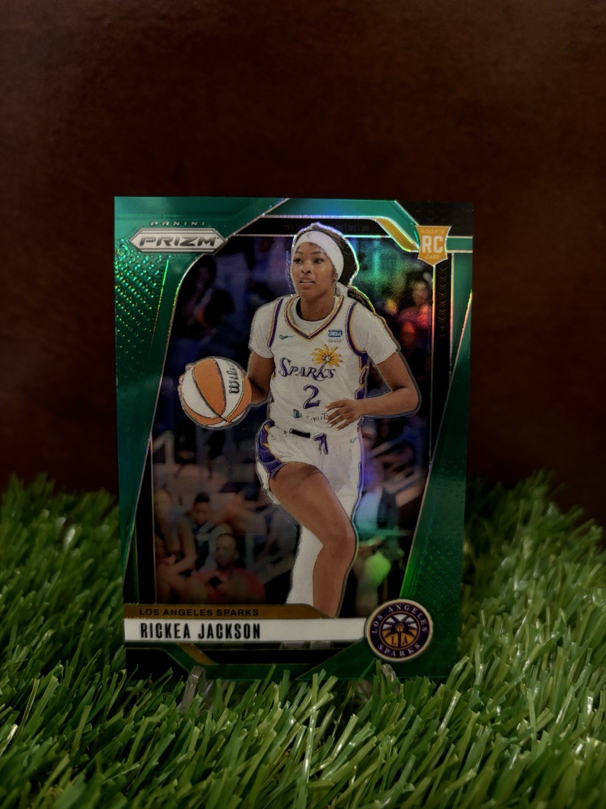 2024 Panini Prizm WNBA Rickea Jackson #60 Green Prizm Rookie Card (RC,SP)