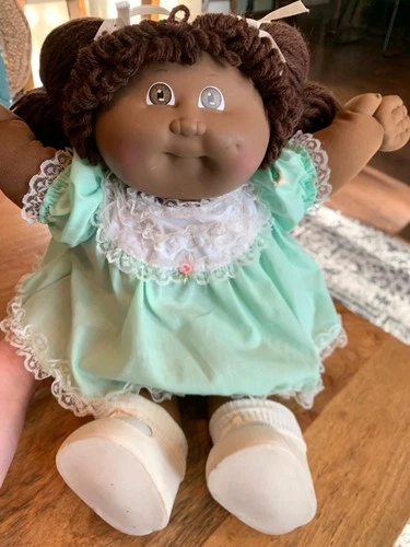 1985 Cabbage Patch Kid African American Black HM3 Mint-Green Dress Diaper Shoes