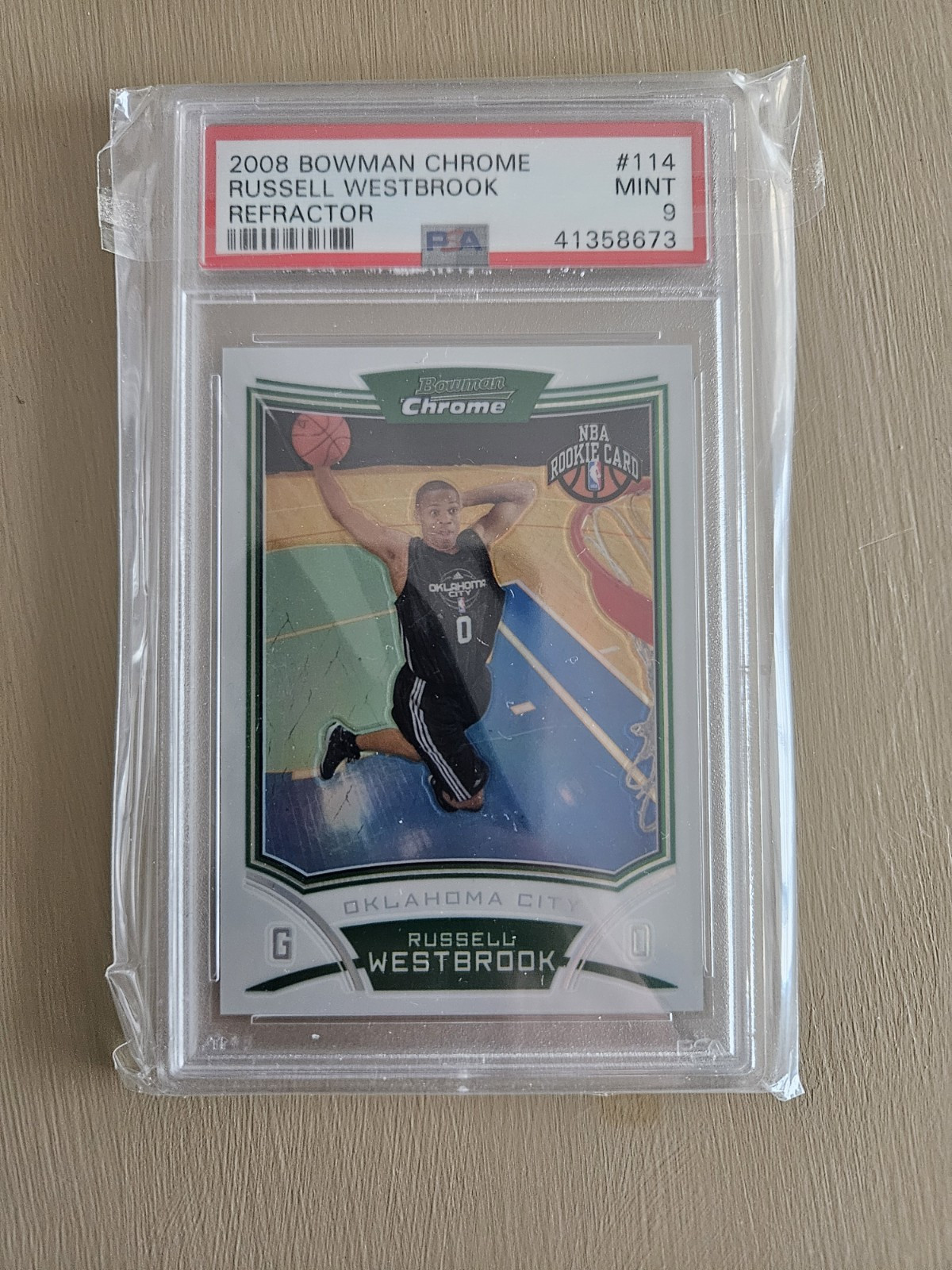 2008 Bowman Chrome Refractor #114 Russell Westbrook ROOKIE Psa 9