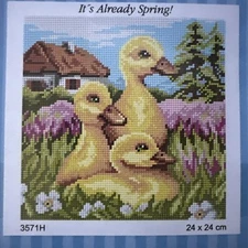 Printed Needlepoint canvas Only halfstitch without Floss 24 X 24 Cm Orchidea