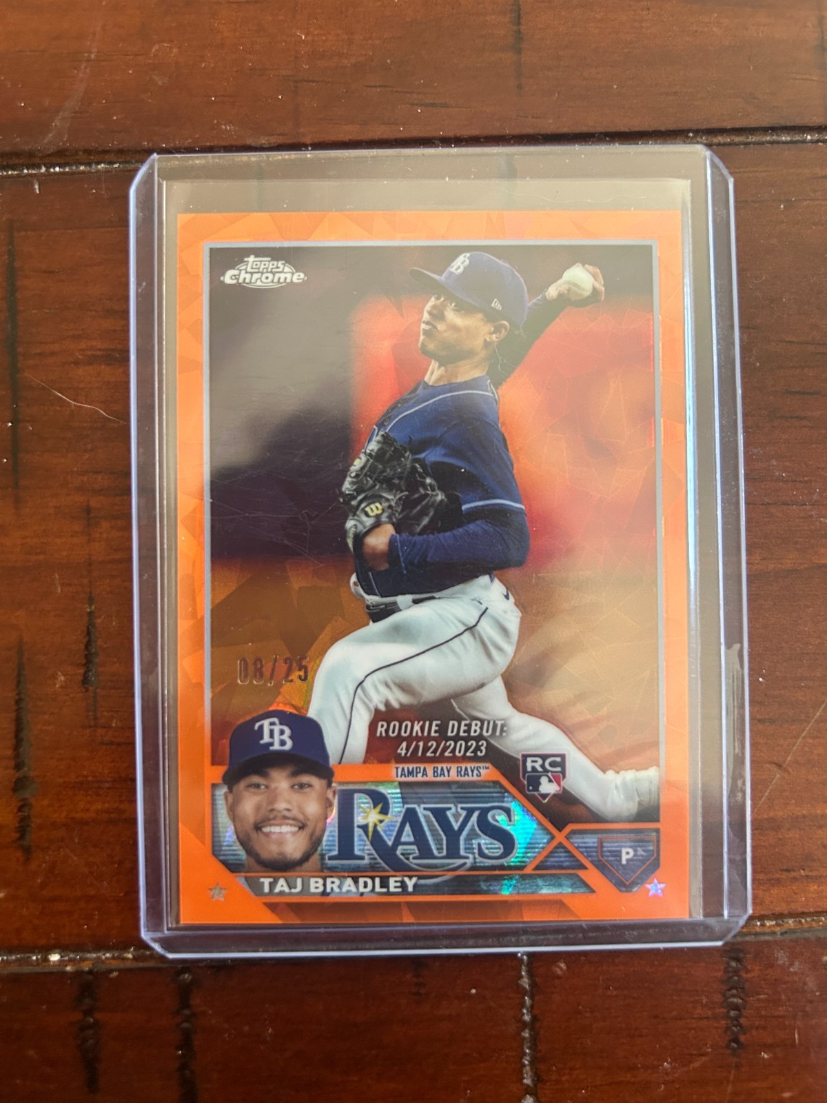 2023 Topps Chrome Update Sapphire Taj Bradley Rookie Debut Orange 08/25 USCS3