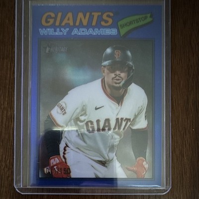 2026 Topps Heritage Willy Adames Giants #327 Chrome Blue Refractor /150