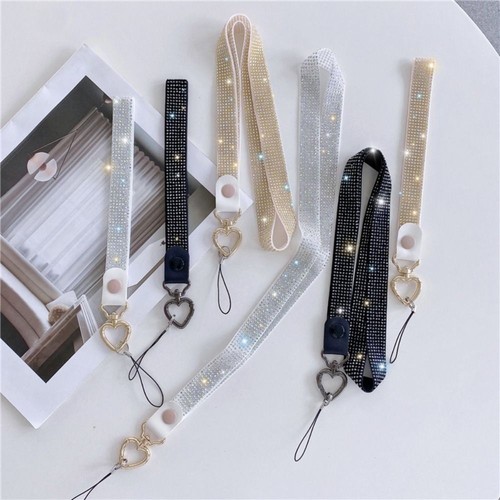Bling Bling Rhinestone Phone Lanyard Crystal Chest Card Holder Strap - Photo 8/11