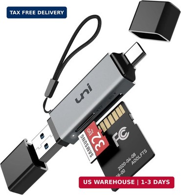 uni SD Card Reader, High-Speed USB C to Micro SD Card Adapter USB 3.0 Dual Slots