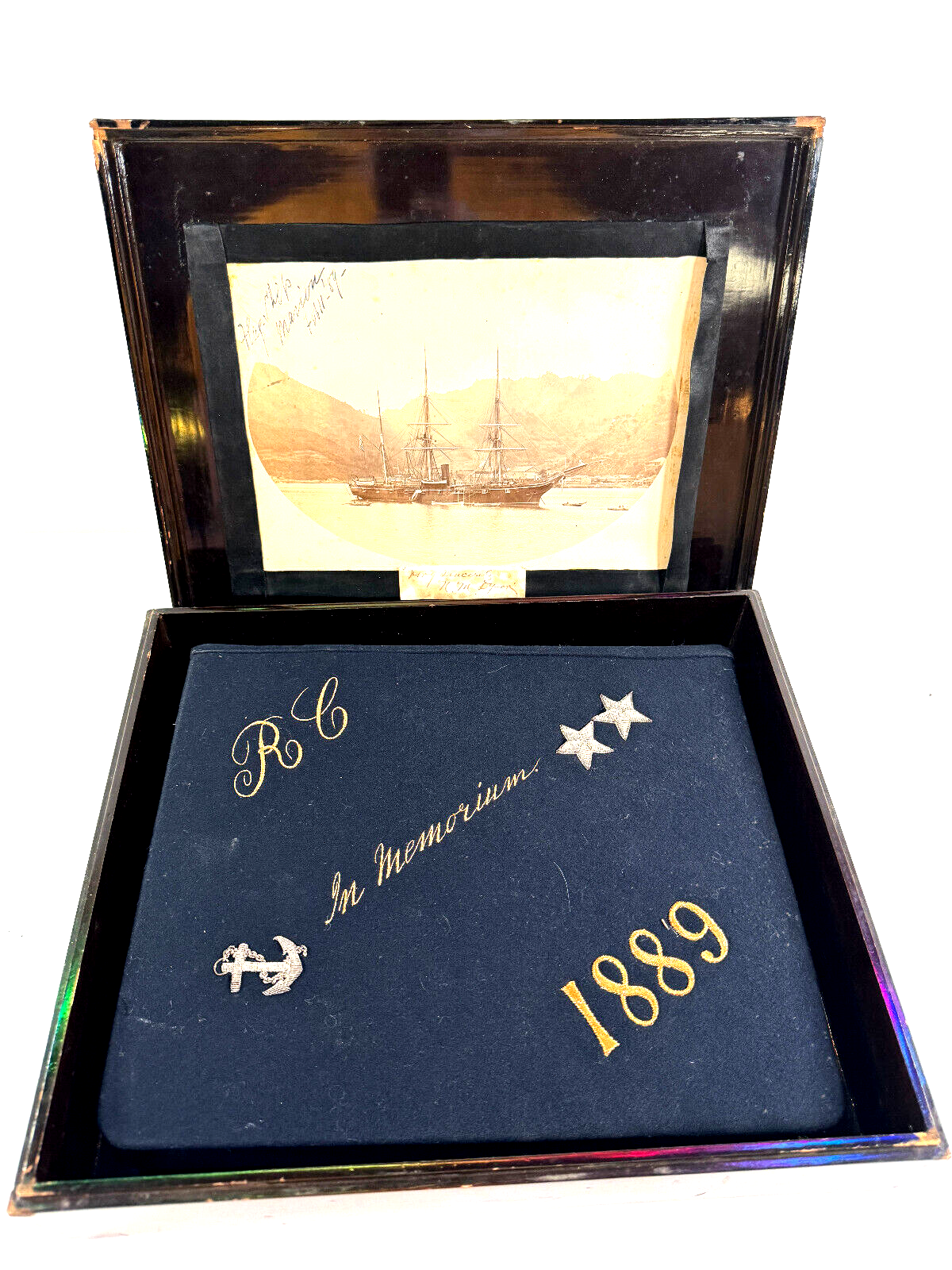 Civil War Era Antique Photo Album Adm Ralph Chandler Scrapbook RARE  