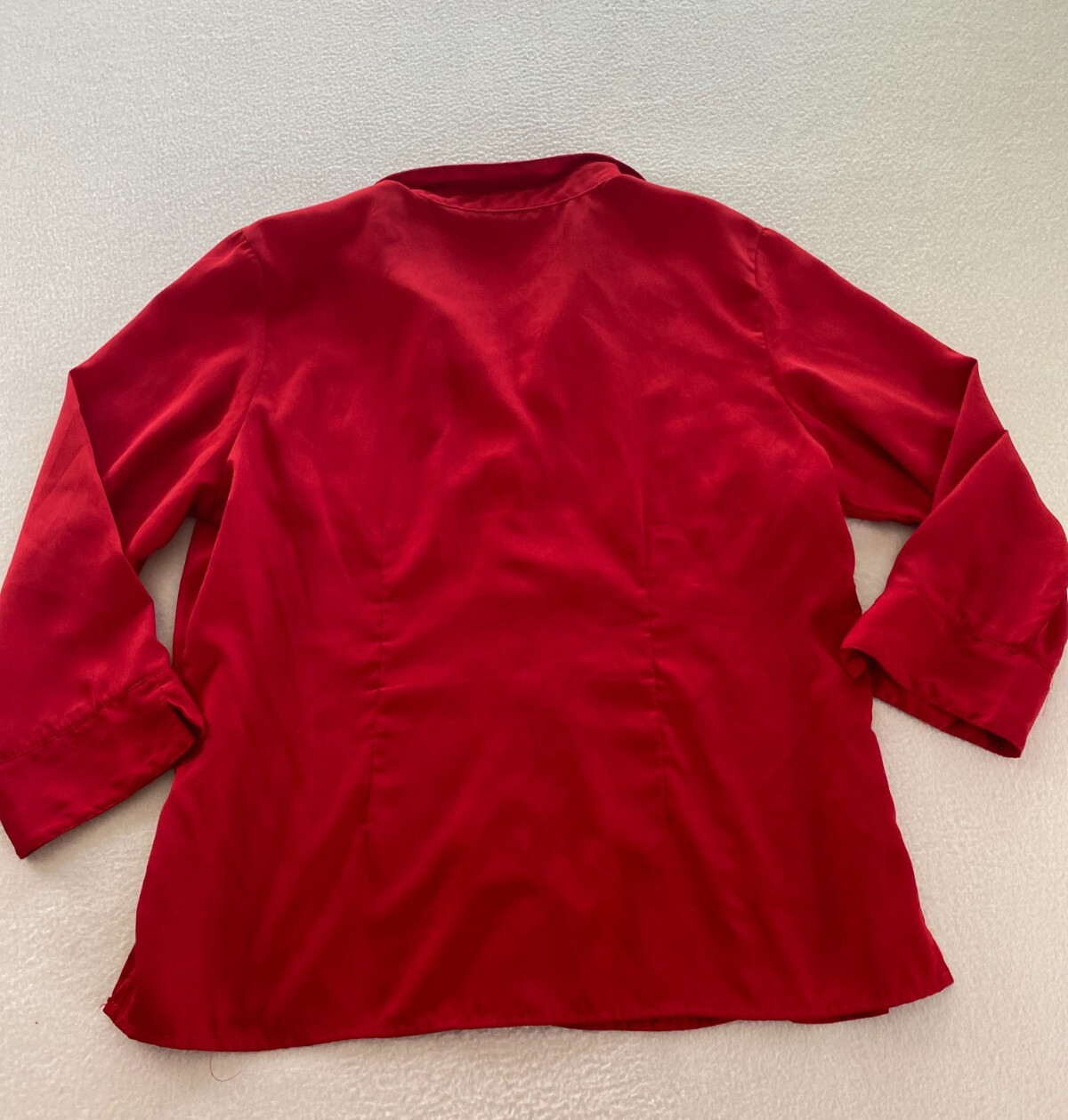 Notations Top Womens Large Red Collared Pleated 3… - image 2