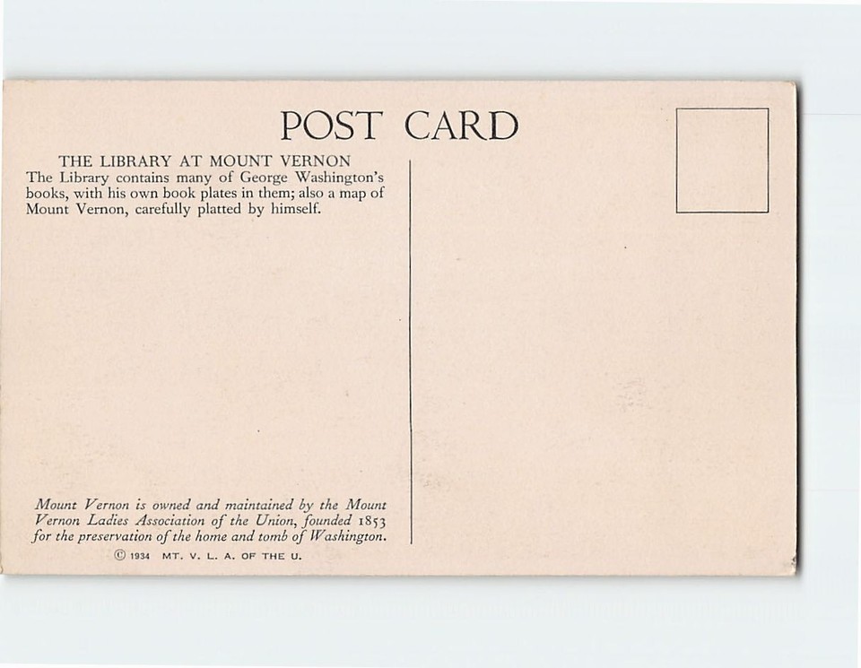 Postcard Library Mt. Vernon Virginia USA | eBay