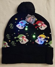 Christmas Tree LED Light Up Beanie Pom Pom